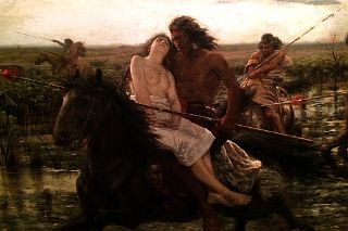 02-3 The Return of the Indian Raid La Vuelta del Malon By Angel della Valle 1892 Close Up National Museum of Fine Arts MNBA Buenos Aires.jpg